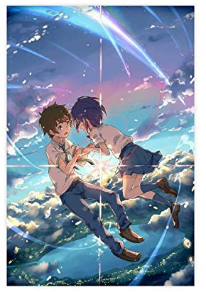 Anime Your Name 3 Leinwand-Poster, Schlafzimmer, Dekoration, Sportlandschaft, Büro, Raumdekoration, Geschenk, 30 x 45 cm, ohne Rahmen: