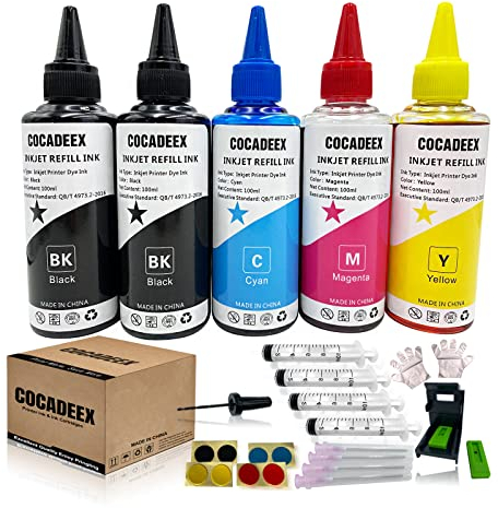COCADEEX Nachfüll-Tintenflasche, kompatibel mit HP 307 oder 305XL Tintenpatronen, für Envy 6010, 6020, 6030 Pro 6420 Pro 6430 Drucker