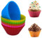 Stampi per muffin in silicone 12 pz teglie antiaderenti riutilizzabili stampini per crostatine cupcake per torte Muffins Budini Tazze arcobaleno