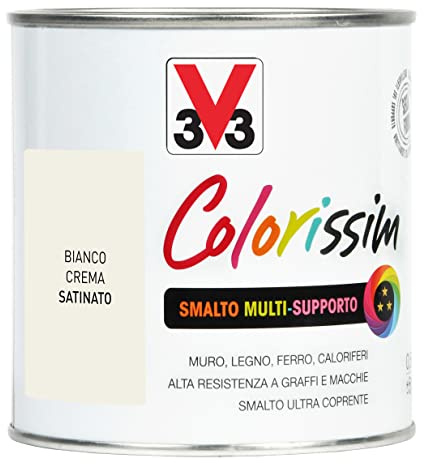 V33 Smalto Multisupporto Colorissim Bianco Crema 0,5L
