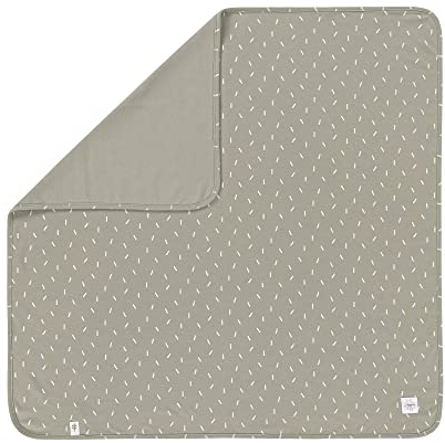 LÄSSIG Baby Schmusedecke Kuscheldecke GOTS zertifiziert weich/Interlock Baby Blanket 80 x 80 cm Speckles olive