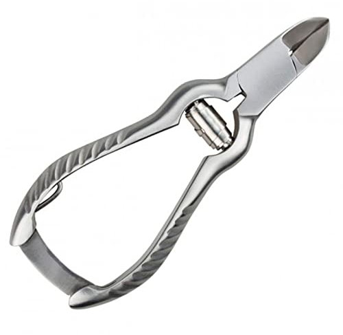 Tradineur - Alicates de pedicura, cortaúñas de Acero Inoxidable, tenazas, Pinza para uñas de pies Gruesas y duras, uñas encarnadas, Profesional, 14 cm