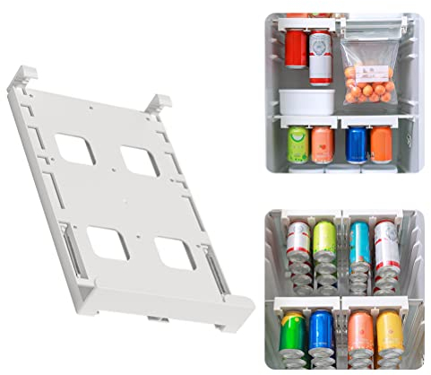 Rvtkak Soda-Dosen-Organizer Kühlschrank, 1 Packung, Verstellbarer Kühlschrank-Organizer, hängende Dosenspender Bier, Limonaden, Seltzer, 8 Standard-Dosen, Soda-Dosen,