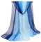 Flybloom Frauen Bauchtanz Schleier Chiffon Tanzen Handschal allmähliche Farbe (Marineblau)