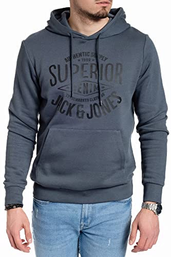 JACK & JONES Male Kapuzenpullover Logo Kapuzenpullover (Dark Slate SUP Corvin/605 S)