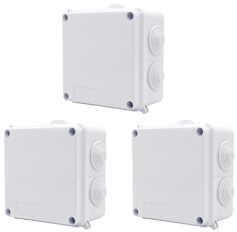 3PCS IP65 Waterproof Junction Box,100 * 100 * 70 mm Waterproof Project Box,ABS Cable Enclosure Junction Box for Cameras, Garden Lights, Home Solar Panels (3PCS 100x100x70 mm)