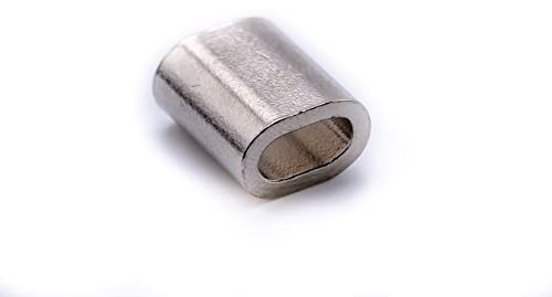 Copper wire rope ferrules clamp grip crimp wire rope nickel plated (3mm - 10pcs)