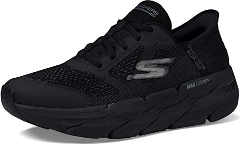 Skechers Max Cushioning Slip-In-Athletic für Herrn, Sport- und Laufschuhe mit Memory-Schaum, Schwarz, 42.5 EU X-Weit