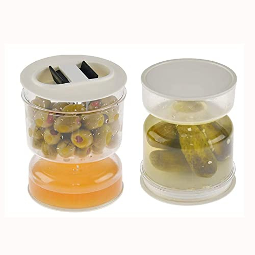 Dpofirs Pickle Jar mit Flip - Sanduhr Container für Pickles, Lebensmittel Lagerung Container mit Saft Separator, Food Saver Storage Container