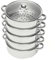 Dampfgarer Dampf Kochtopf 5 Lagiger Dampfkocher Dampfkochtopf mit Glasdecke Gemüse-/ Kartoffeldämpfer Edelstahl mit Glasdeckel Induktion geeignet (28cm)