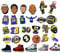 TOGHPUW 50/100pcs Casuale Ciondoli Scarpe, Ciondoli Per Scarpe, Decorazione Zoccolo, Charms Scarpa (35PCS NBA)