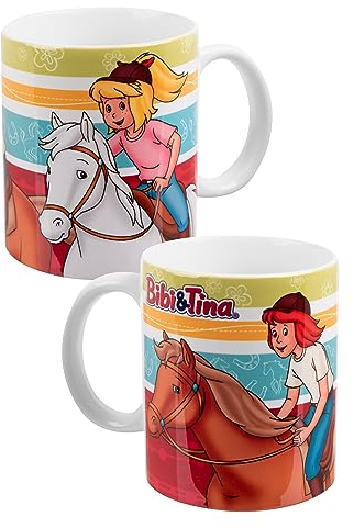 Bibi & Tina Tasse - Stripes - Kaffeetasse Becher Kaffeebecher aus Keramik 320 ml