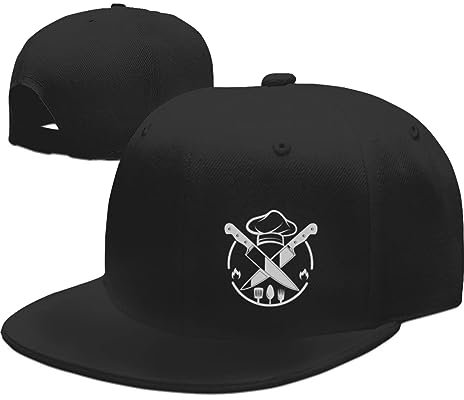 Snapback Hüte für Männer Flat Bill Schwarz Herren Einstellbare Snap Baseball Cap Krempe, Kochmesser, 2