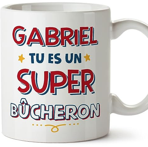 Mugffins Tasses Personnalisables pour BÛCHERON homme - En Français - Cadeau Personalisé- Tu es Super - 11 oz / 330 ml