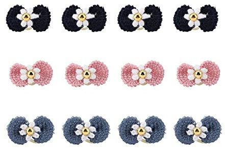 yizhichun 12 Pcs Dog Hair Bows with Rubber Bands Elastic Pet Hair Ropes Bowknot Shape Dog Hair Bands for Dog Puppy Hair Accessories