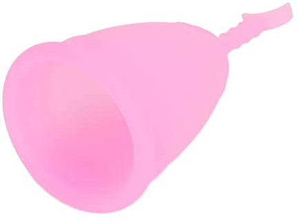 Periodenbecher, 10 Menstruationstassen, Flexibler Halbmondstiel für Heimreisen (PINK