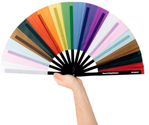 FAB Agency Premium Pride Fächer – 65 cm Regenbogen Interpride-Flagge, Stabil & Faltbar für CSD & LGBTQ+ Unterstützung