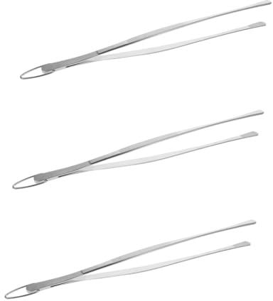 Alipis 3 Pièces Brucelles avec crochet pinces pour barbecue Pinces pour le barbecue pincettes de cuisine pince à arêtes de poisson pince à épiler pincettes de chef pinces alimentaires