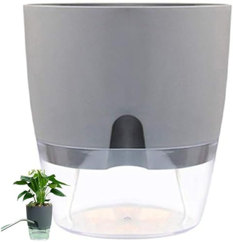 Pots D'arrosage Transself, Pots De Fleurs À Arrosage Automatique Pour Plantes D'intérieur, Pots De Plantes De Fleurs En Plastique Pour Violettes Africaines, Herbes, Aloès, Lys De Paix Avec Corde