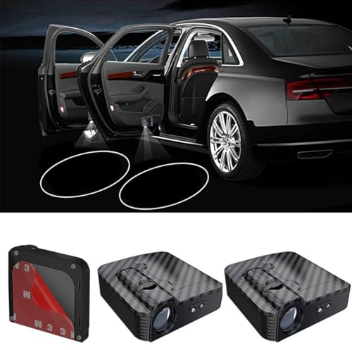 2x Custom Logo Wireless Projector - Personalized LOGO Car Door Light - Wireless Car Door Sill Welcome Lights - LED Puddle Lights - Accept Custom Logo - Customize Car Door Light for All Car Models