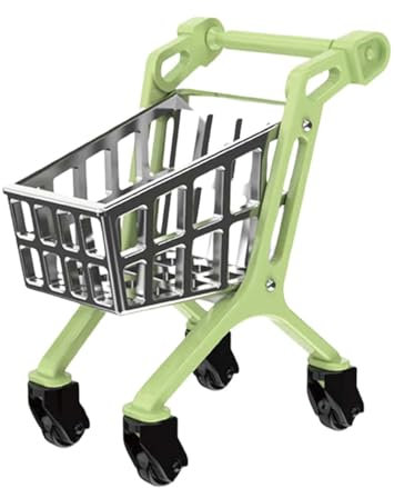 Luwecf Puppenhaus Miniatur Einkaufswagen Maßstab 1:6 Mini Modell Supermarkt Handwagen