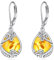 Bernstein Ohrringe für Damen 925 Sterling Silber Filigran Bernstein Tropfen Ohrringe Leverback Schmuck Geschenke