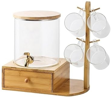 Carafe Eau Verre jus de fruits boisson pot ensemble bouilloire froide ménage cruche d'eau froide tasse avec robinet grande capacité résistance à haute température Pichet à Thé Glacé