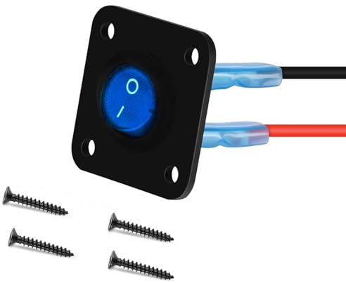 RUNCCI-YUN 12V-24V interrupteur a bascule, LED Interrupteur à Bascule Rond,1Gangs, DC12V-24V 10A SPST rond Panneau de commutation 12V pour Voiture, Camion, Voitures de Course, Marine(bleu)