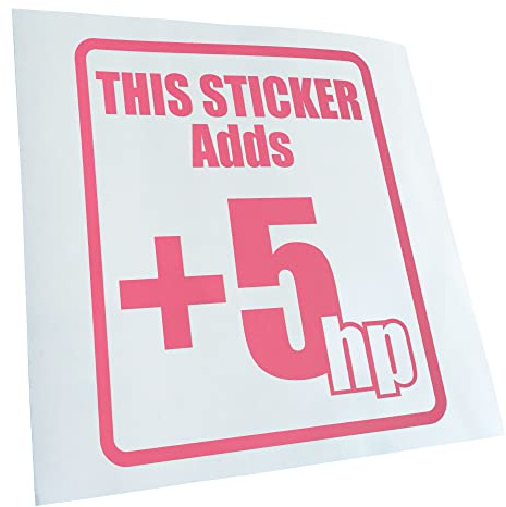 Kiwistar - Adesivo per auto, colore rosa chiaro, opaco, 24 x 29 cm, 5 adesivi HP per auto, laptop, bicicletta, camion, moto, multicolore, JDM Decal Racing