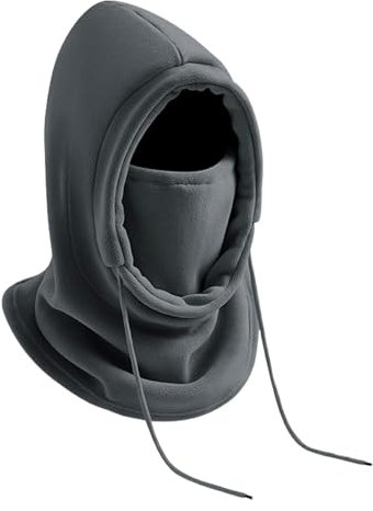 Winter Thermo Fleece Sturmhaube, Verstellbare Balaclava Gesichtsmaske, Unisex Warm Skimaske, Outdoor Winddicht Gesichtshaube für Herren, Damen, Outdoor (DE/NL/SE/PL, Alphanumerisch, S, L, Grau)
