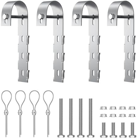 Rebanky 4 Pezzi Ganci per Pannelli Solari Supporto da Balcone per Pannello Solare Gancio per Pannello Solare in 304 Acciaio Inox Ganci per Pannello Fotovoltaico Cavo Metallico con Viti e Dadi