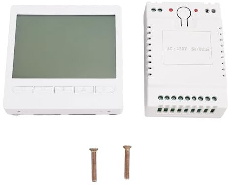 Thermostat Heat Pump Thermostat Home Wireless RF Temp Controller LCD Display Plug and Play for AC, Central Gas, Oil, Electric Furnaces