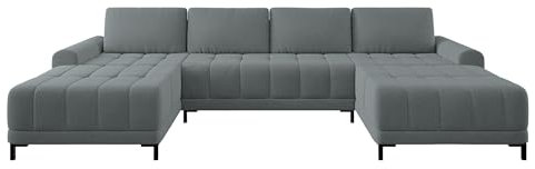 Mirjan24 Ecksofa Aurezi XL, Eckcouch Couch mit Schlaffunktion und Bettkasten, Wohnlandschaft, U-Form, symmetrisches Polstersofa (Velo 635)