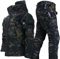 TAUIANE wasserdichte Softshelljacke FüR Herren Taktische MilitäR Jacken wasserdichte Winddichte SchneeanzüGe Zweiteilig Snowboard Skianzug Zum Skifahren Schneemobilfahren Wandern,Black camo,XXL