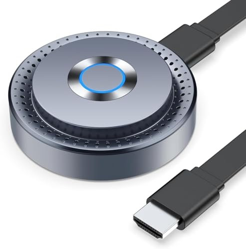 Miracast Adaptateur HDMI sans Fil, Adaptateur Bluetooth HDMI avec Miroir d'écran pour Streaming vidéo/Audio/Transfert de fichiers Depuis Ordinateur Portable, PC, Smartphone vers HDTV, projecteur,