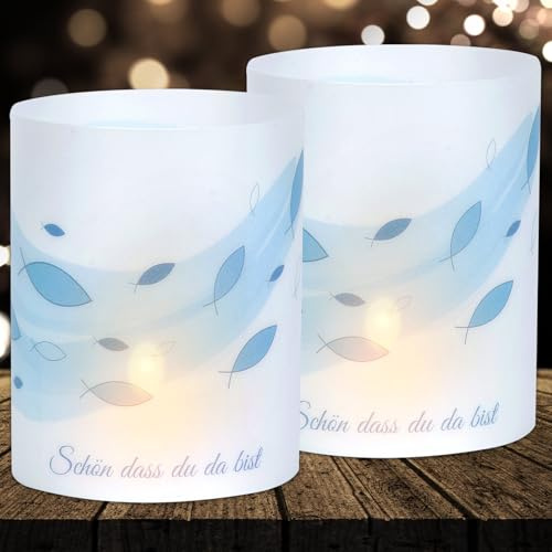 16 Windlichter Tischdeko Taufe Deko, Kommunion Deko, Erstkommunion Deko, Konfirmation Deko für Jungen und Mädchen, geeignet für Teelicht und Kerzen Deko