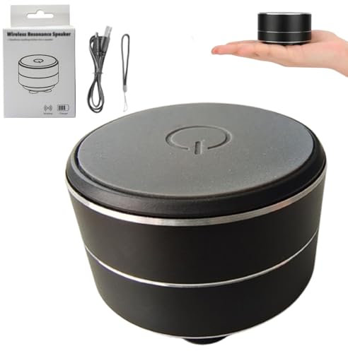 Buzzgo Speaker, Buzzgo Echo Speaker, Bone Conduction Resonance Subwoofer, Mini Magnetic Hi Fi Waterproof, Sound Machine, Comes with A Suction Cup Absorption, for Home, Outdoor, Travel (Black)