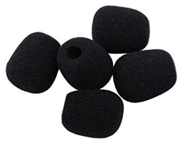 Lavalier Lapel Mic Windscreen Covers 10pcs for Recording Studios | Black High-density Foam, Wind Protection and Spill Shielding, Ventilated Fit for Telephone Headset Use