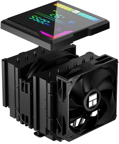 TR-Thermalright Peerless Assassin 140 Digital Black CPU Cooler, Double Tower with 6 Heat Pipes, Dual PWM Fans-1850RPM, Digital Display Board Top Cover, for AM5/AM4, Intel lga1851/1700,Black