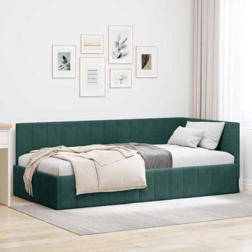 vidaXL Bed Frame for Bedroom Furniture Modern Design Corner Velvet for a Soft and Elegant Night Sleep