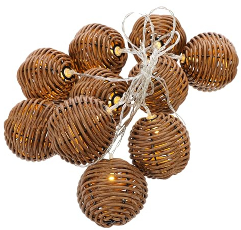 WEKADRIN Led Rattan Lichterkette Handgefertigt Warmweiß Dekoration Für Party Tisch Zimmerbeleuchtung