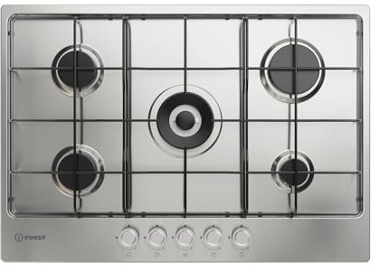 THP752W/IX/I1 - Piano cottura 5 fuochi gas, 73 cm, inox, con 1 bruciatore doppia corona