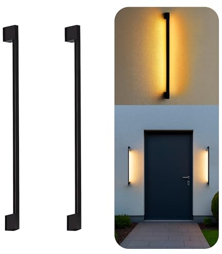 SSC-LUXon 2x LED Wandlampe YALKO 90 cm schwenkbar 330° IP54 Innen Außen – lange Wandleuchte mit warmweißen indirekten Licht für Wohnzimmer Bad Fassaden