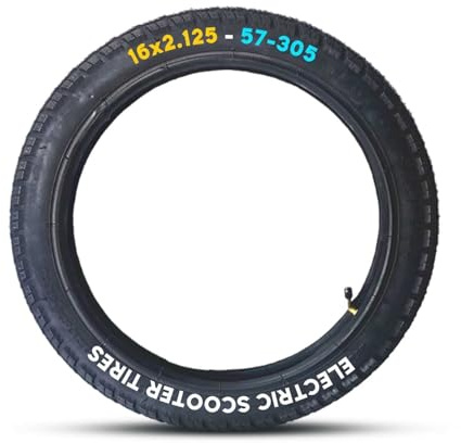 Verbesserter Reifen für Elektroroller-Reifen 16 x 2,125 | 16 x 2,125 Reifen und Schlauch-Sets für Elektrofahrräder, 16 x 2,125 Elektro-Scooter-Reifenschlauch mit abgewinkeltem Ventilschaft