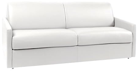 Vente-unique - Schlafsofa 4 Calife - Kunstleder - weiß