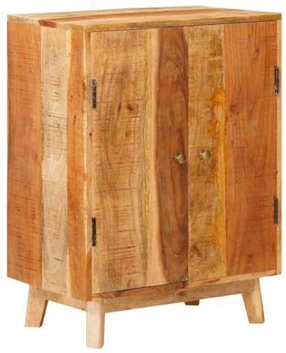 SooIarix Stauraumschränke mit Tür Braun Massivholz Mango 55 x 35 x 75 cm Kommode Sideboard Wohnzimmer mit Regal und stabilen Beinen für Ordnung und Elegantes Design