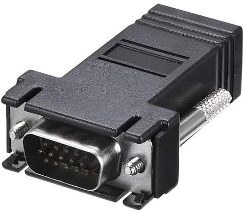 Adattatore convertitore da VGA a RJ45 | 15 pin maschio a RJ45 femmina Extender | Trasmissione Ethernet CAT5/CAT6 fino a 20 m | Plug & Play | Compatibile con TV LCD, PC, proiettori, monitor, laptop