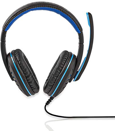 Nedis Gaming Headset - Über Ohr - Stereo - 2x 3.5 mm - Klappbarer Mikrofon - 2.20 m - Kunststoff/Metall - Schwarz, Medium