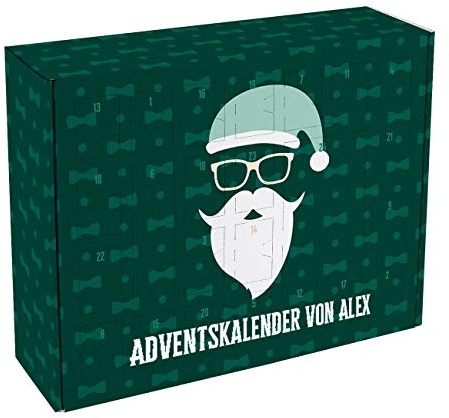 Herz & Heim® Stylischer Adventskalender für Männer zum Befüllen mit Ihrem Wunschtext bedruckt
