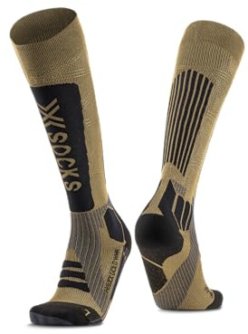 X-Socks Helixx Gold 4.0 Womens Special Edition Black and Gold - Hochleistungs-Wintersport-Socken für verbesserten Klimakomfort und Muskelunterstützung - Gold/Schwarz, 39-40